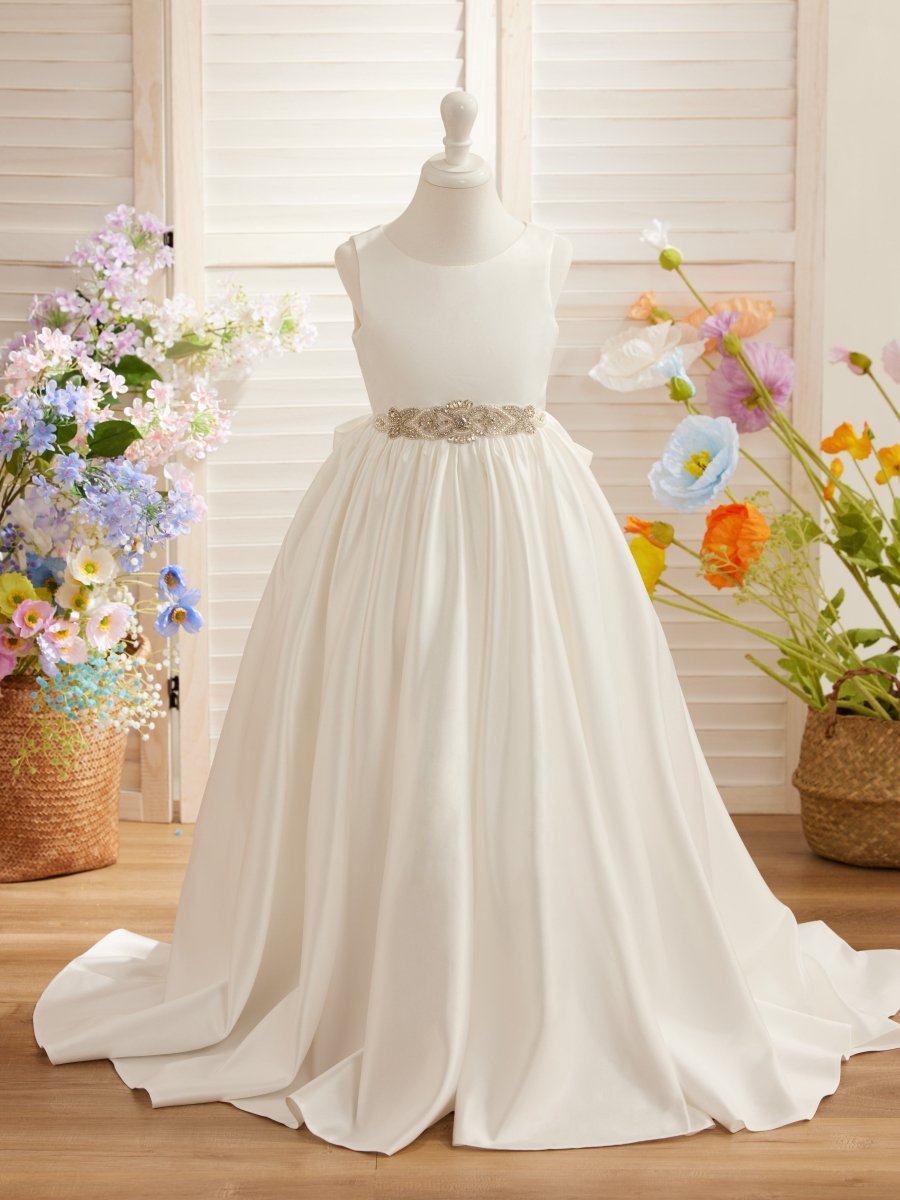 NumberSea - Ball - Gown/Princess Satin Sweep Train Flower Girl Dress