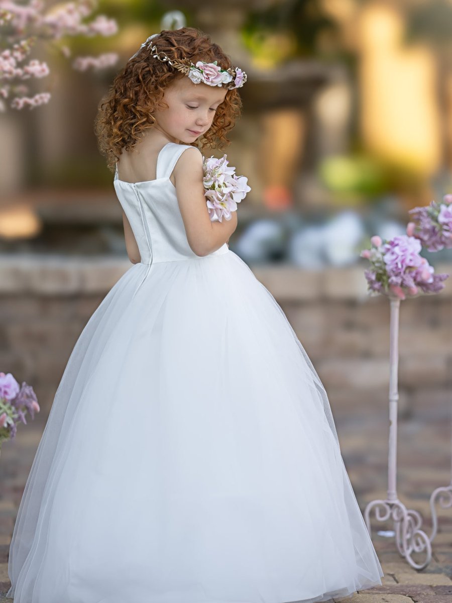 NumberSea - Ball - Gown/Princess Satin Tulle Ankle - length Flower Girl Dress