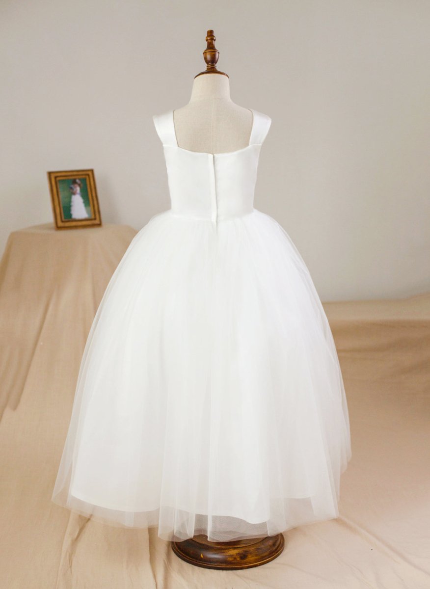 NumberSea - Ball - Gown/Princess Satin Tulle Ankle - length Flower Girl Dress