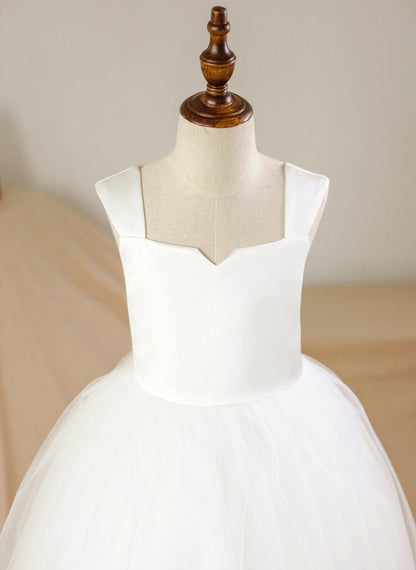 NumberSea - Ball - Gown/Princess Satin Tulle Ankle - length Flower Girl Dress