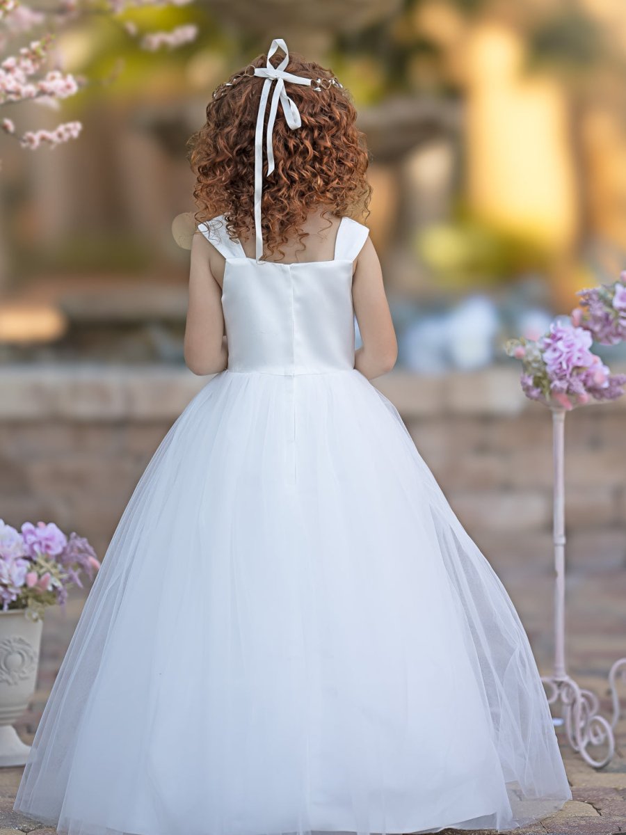 NumberSea - Ball - Gown/Princess Satin Tulle Ankle - length Flower Girl Dress