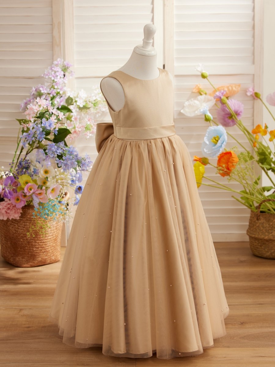 NumberSea - Ball - Gown/Princess Satin Tulle Champagne Flower Girl Dress