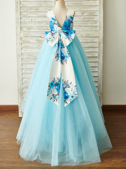 NumberSea - Ball - Gown/Princess Satin Tulle Floor - length Dress (2003227804)