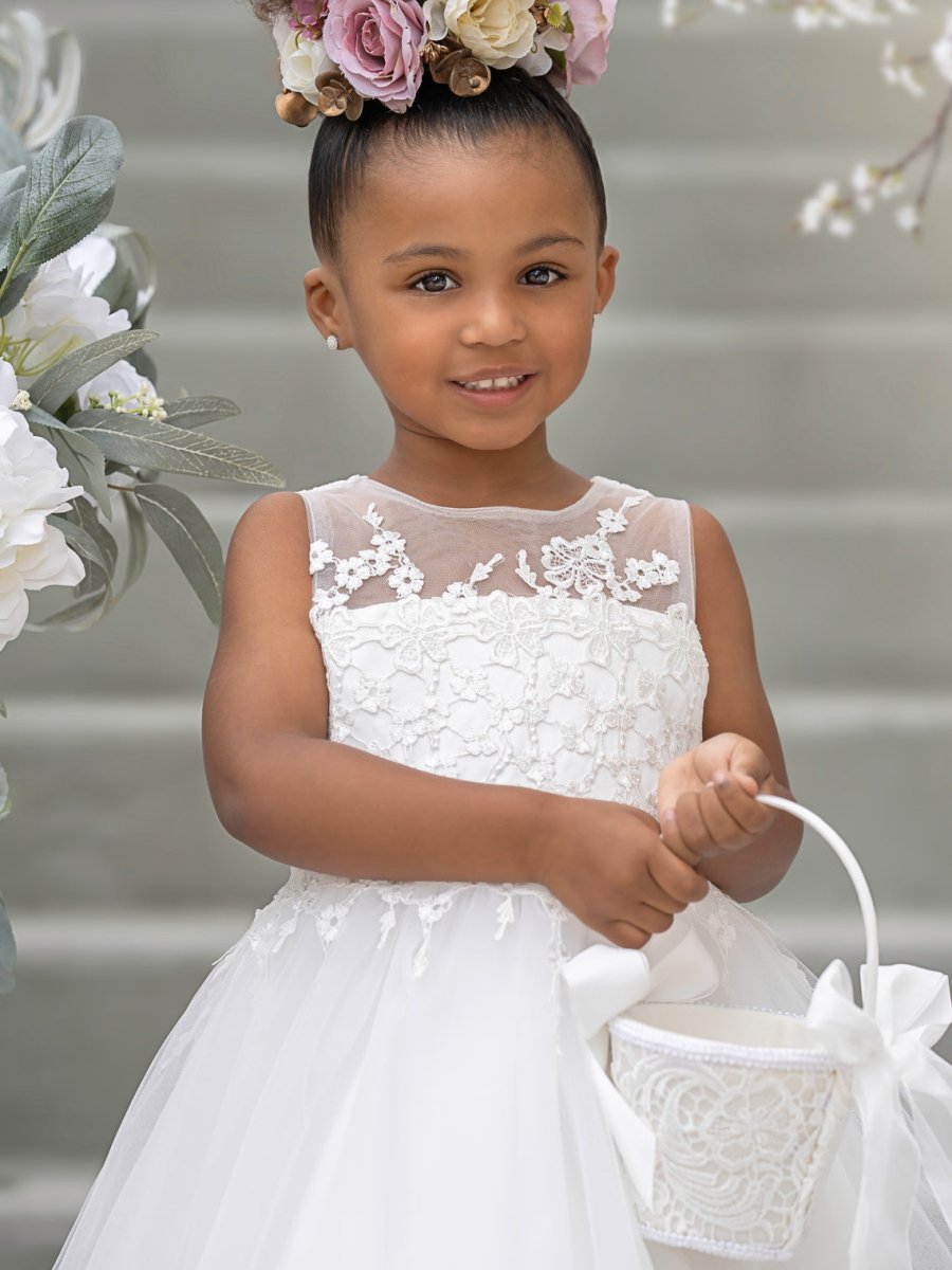 NumberSea - Ball - Gown/Princess Satin Tulle Floor - length Flower Girl Dress