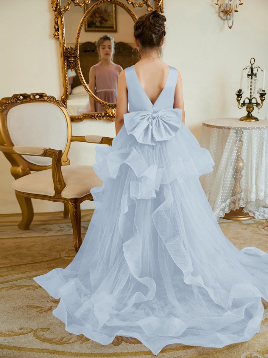 NumberSea - Ball - Gown/Princess Satin Tulle Floor - length Flower Girl Dress