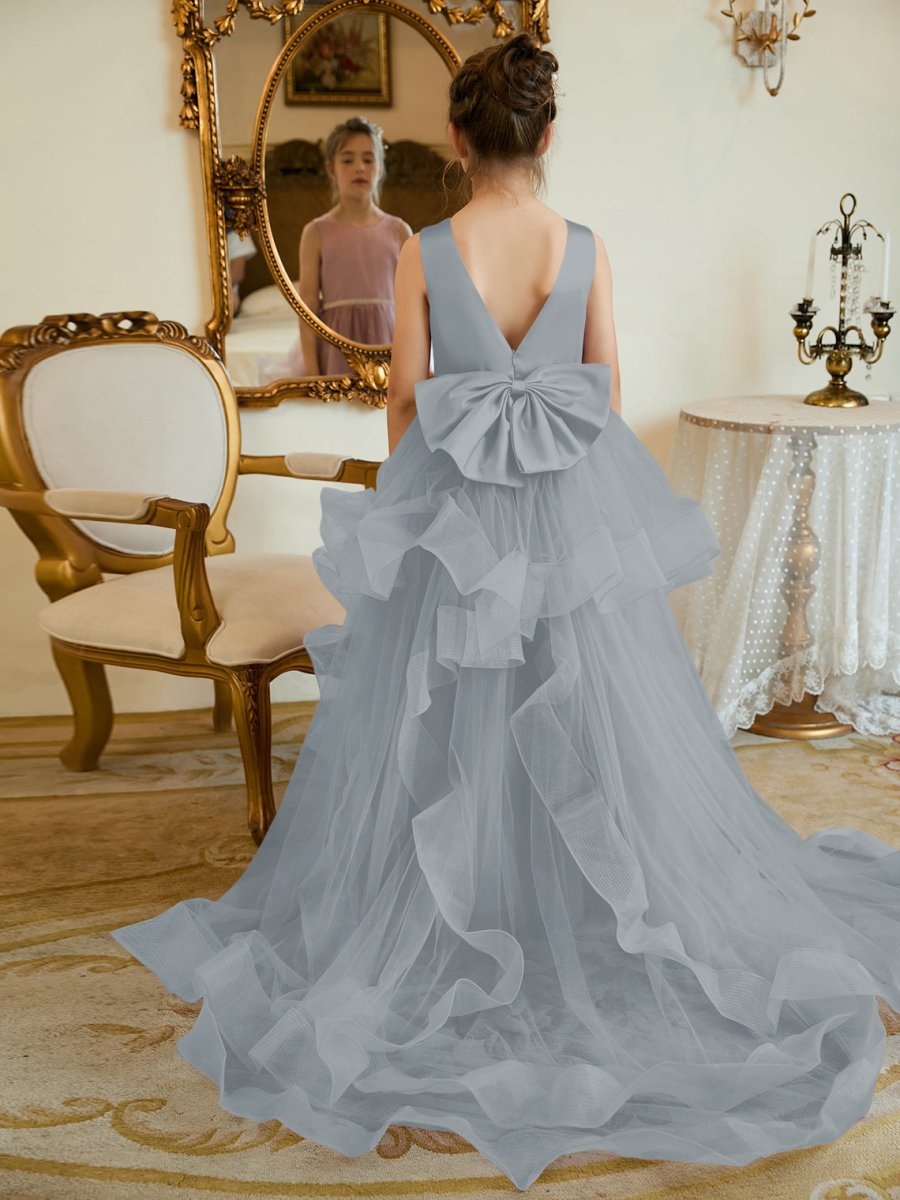 NumberSea - Ball - Gown/Princess Satin Tulle Floor - length Flower Girl Dress