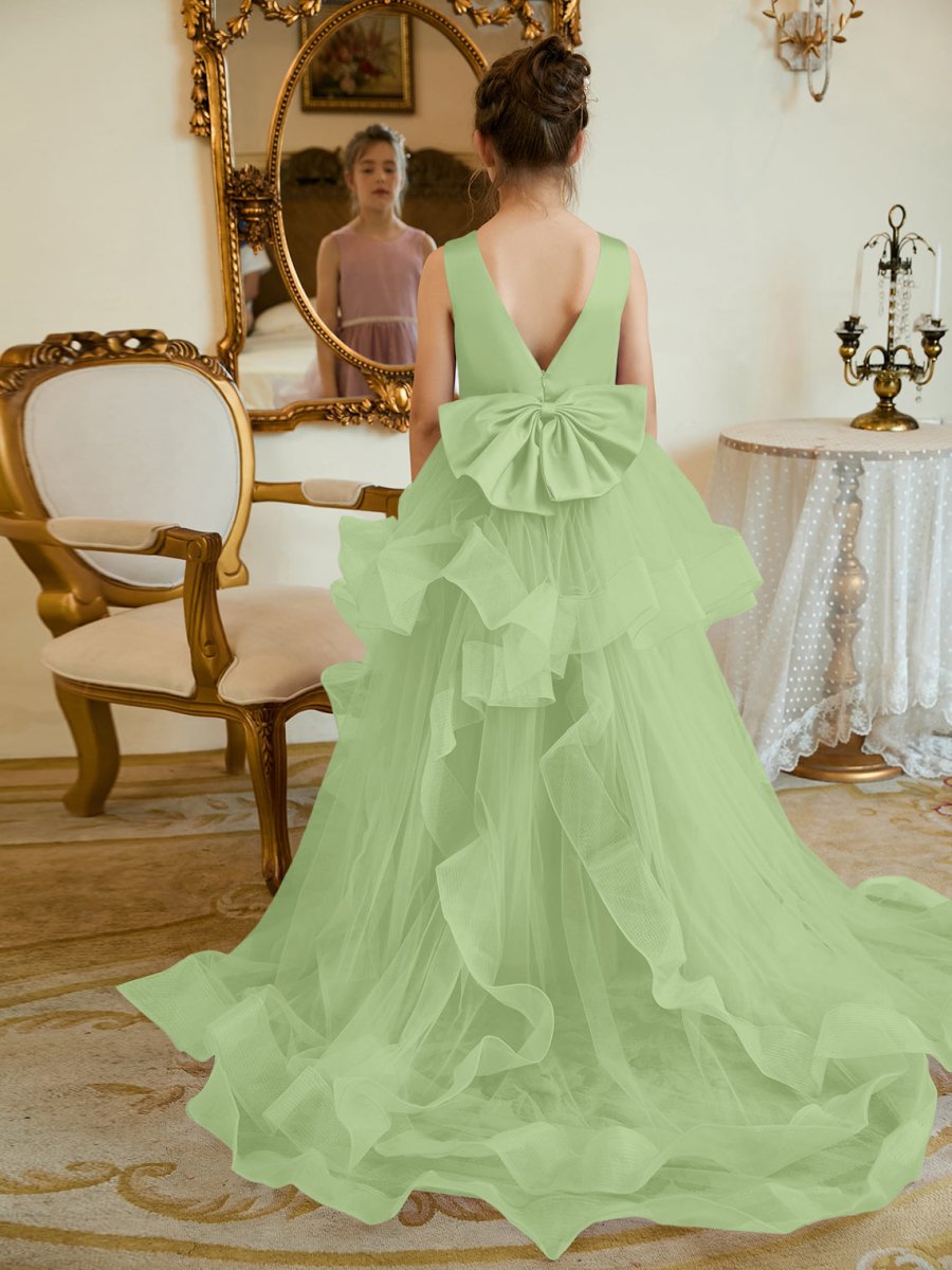 NumberSea - Ball - Gown/Princess Satin Tulle Floor - length Flower Girl Dress