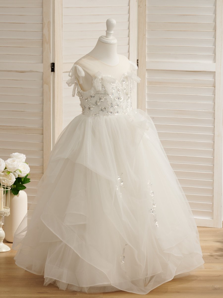 NumberSea - Ball - Gown/Princess Satin Tulle Floor - length Flower Girl Dress