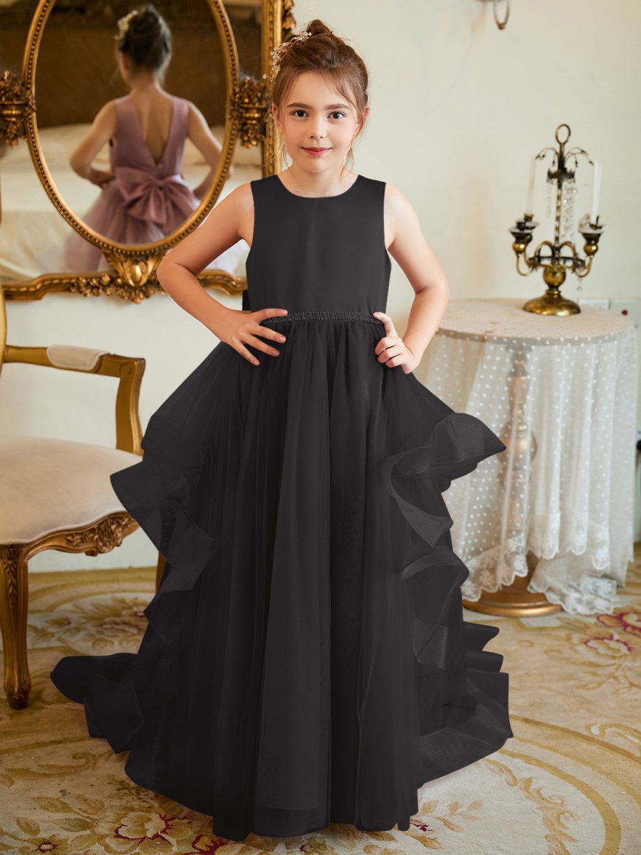 NumberSea - Ball - Gown/Princess Satin Tulle Floor - length Flower Girl Dress