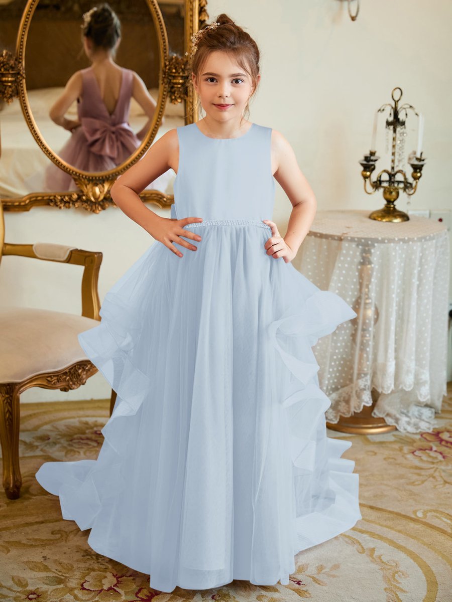 NumberSea - Ball - Gown/Princess Satin Tulle Floor - length Flower Girl Dress