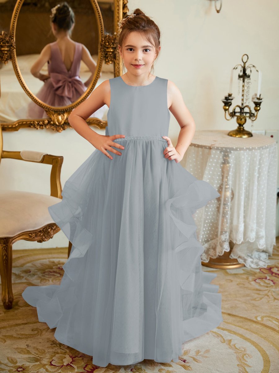 NumberSea - Ball - Gown/Princess Satin Tulle Floor - length Flower Girl Dress