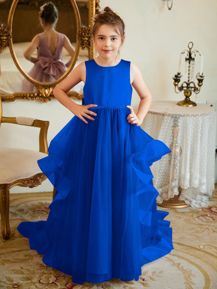 NumberSea - Ball - Gown/Princess Satin Tulle Floor - length Flower Girl Dress