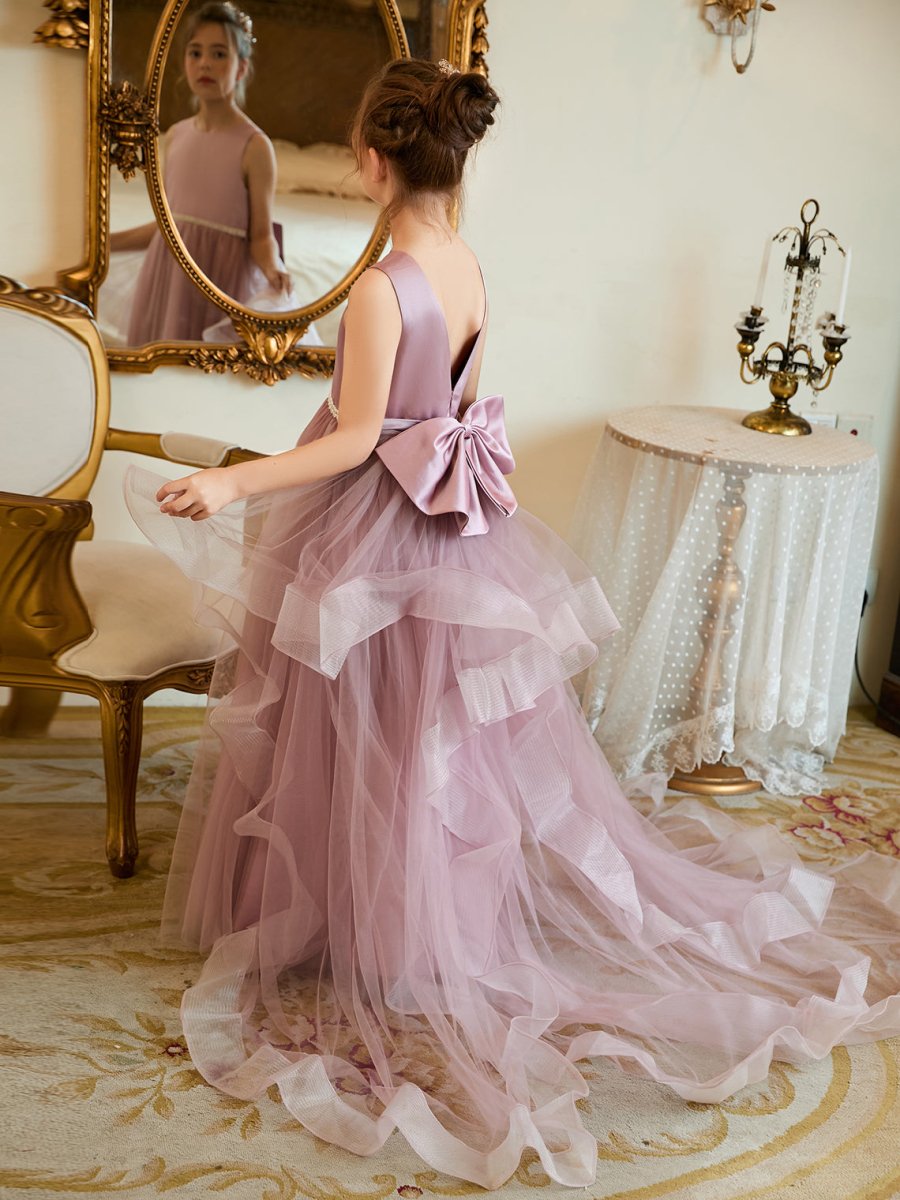 NumberSea - Ball - Gown/Princess Satin Tulle Floor - length Flower Girl Dress