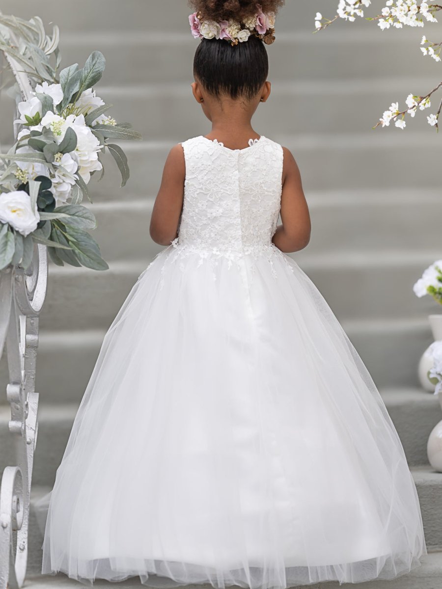 NumberSea - Ball - Gown/Princess Satin Tulle Floor - length Flower Girl Dress