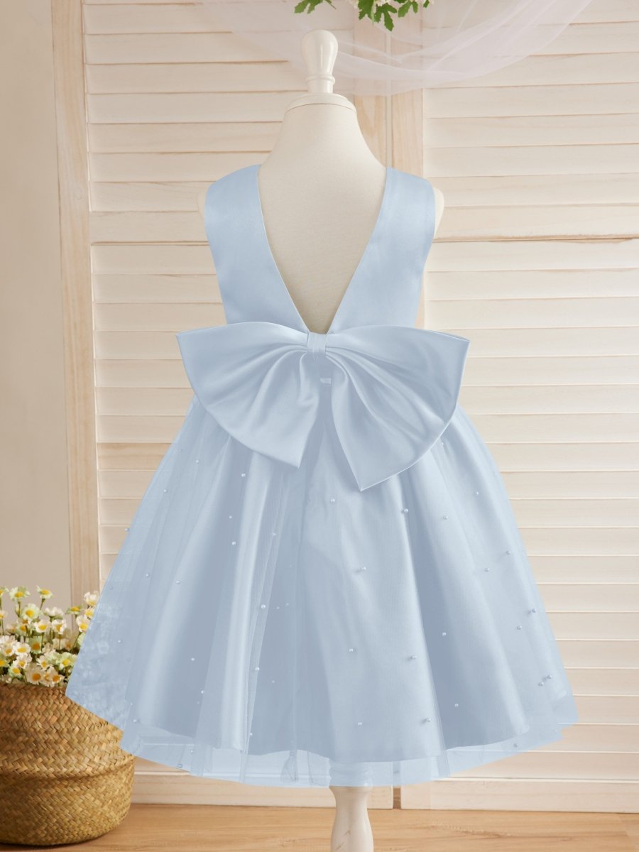 NumberSea - Ball - Gown/Princess Satin Tulle Knee - length Flower Girl Dress