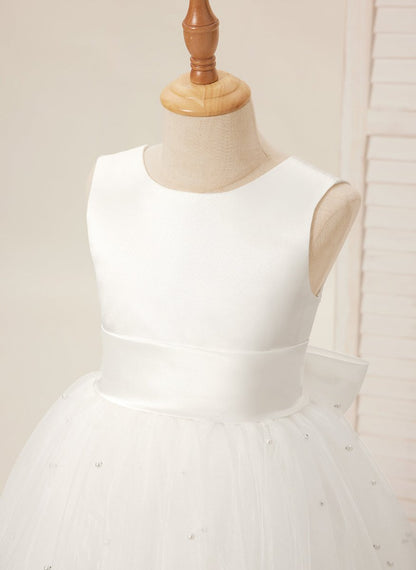 NumberSea - Ball - Gown/Princess Satin Tulle Knee - length Flower Girl Dress