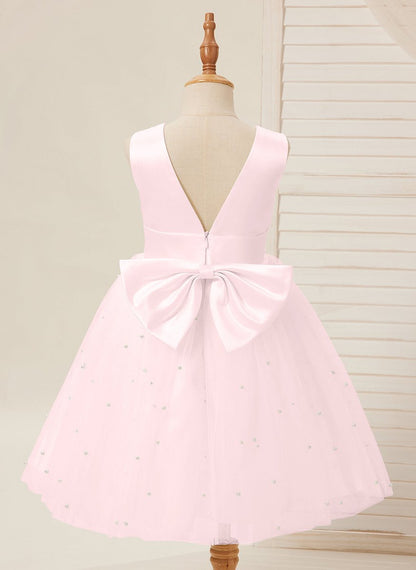 NumberSea - Ball - Gown/Princess Satin Tulle Knee - length Flower Girl Dress