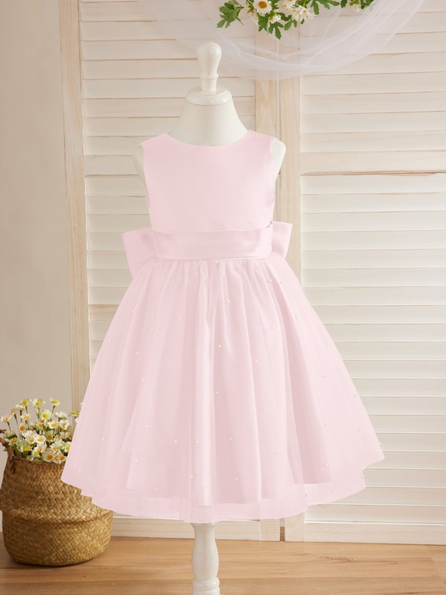 NumberSea - Ball - Gown/Princess Satin Tulle Knee - length Flower Girl Dress