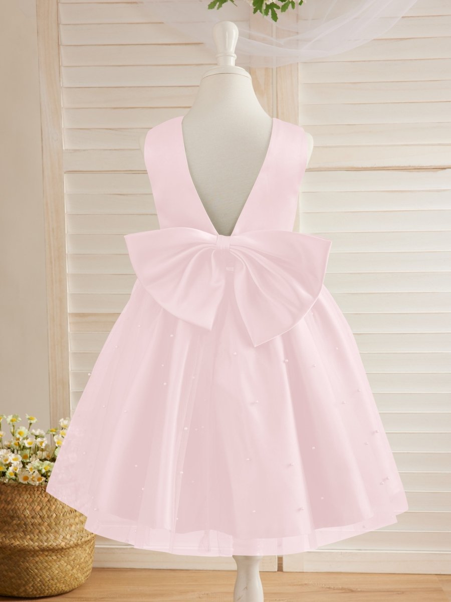 NumberSea - Ball - Gown/Princess Satin Tulle Knee - length Flower Girl Dress