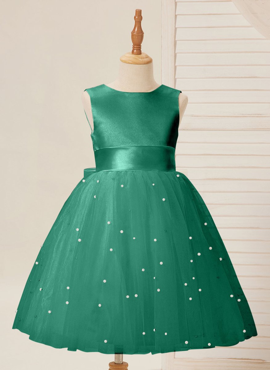 NumberSea - Ball - Gown/Princess Satin Tulle Knee - length Flower Girl Dress