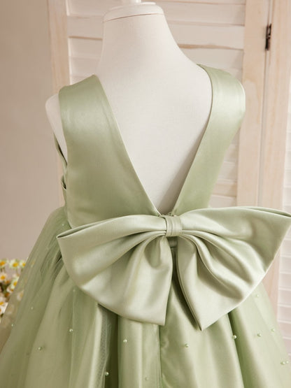 NumberSea - Ball - Gown/Princess Satin Tulle Knee - length Flower Girl Dress