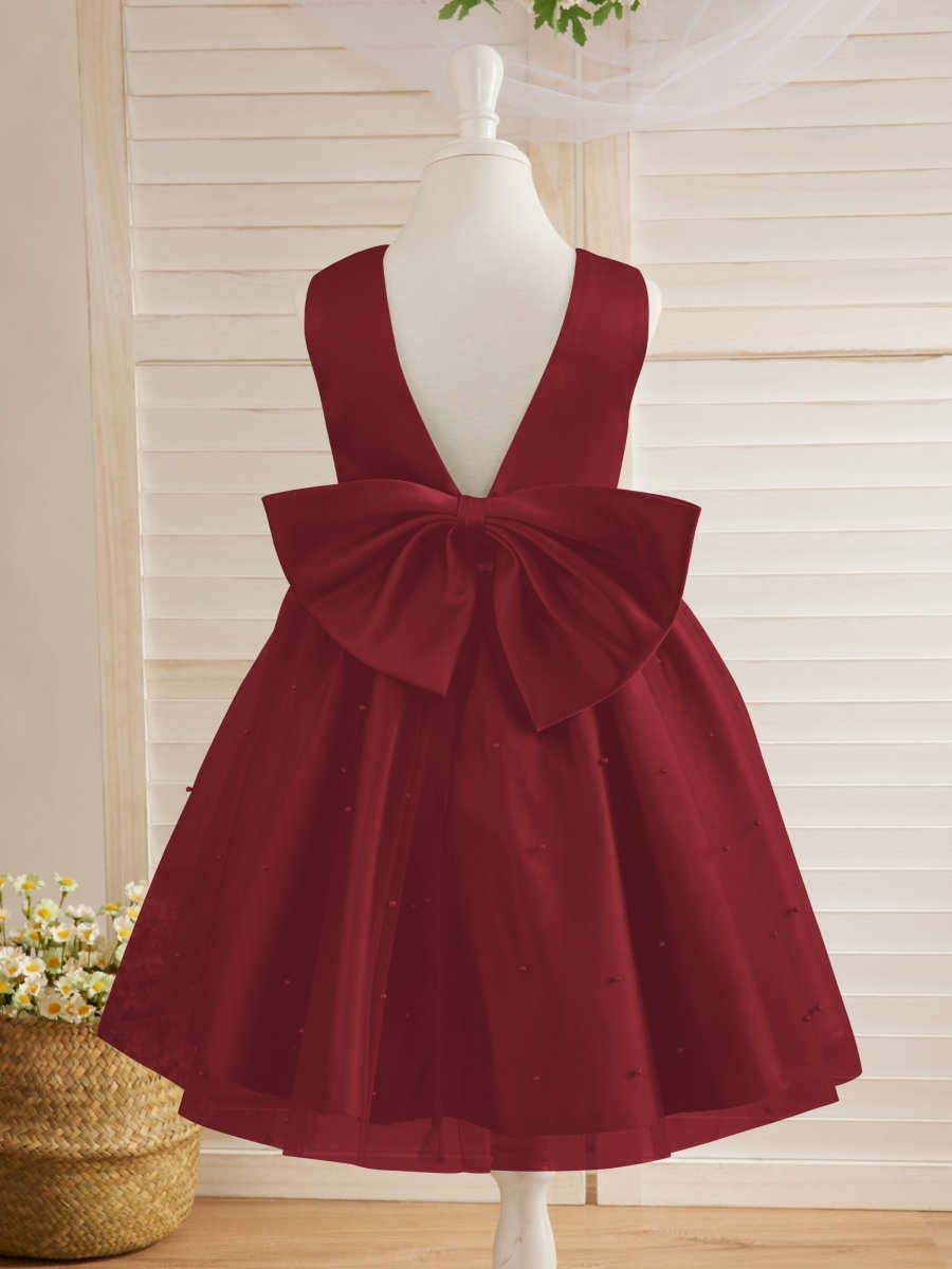 NumberSea - Ball - Gown/Princess Satin Tulle Knee - length Flower Girl Dress