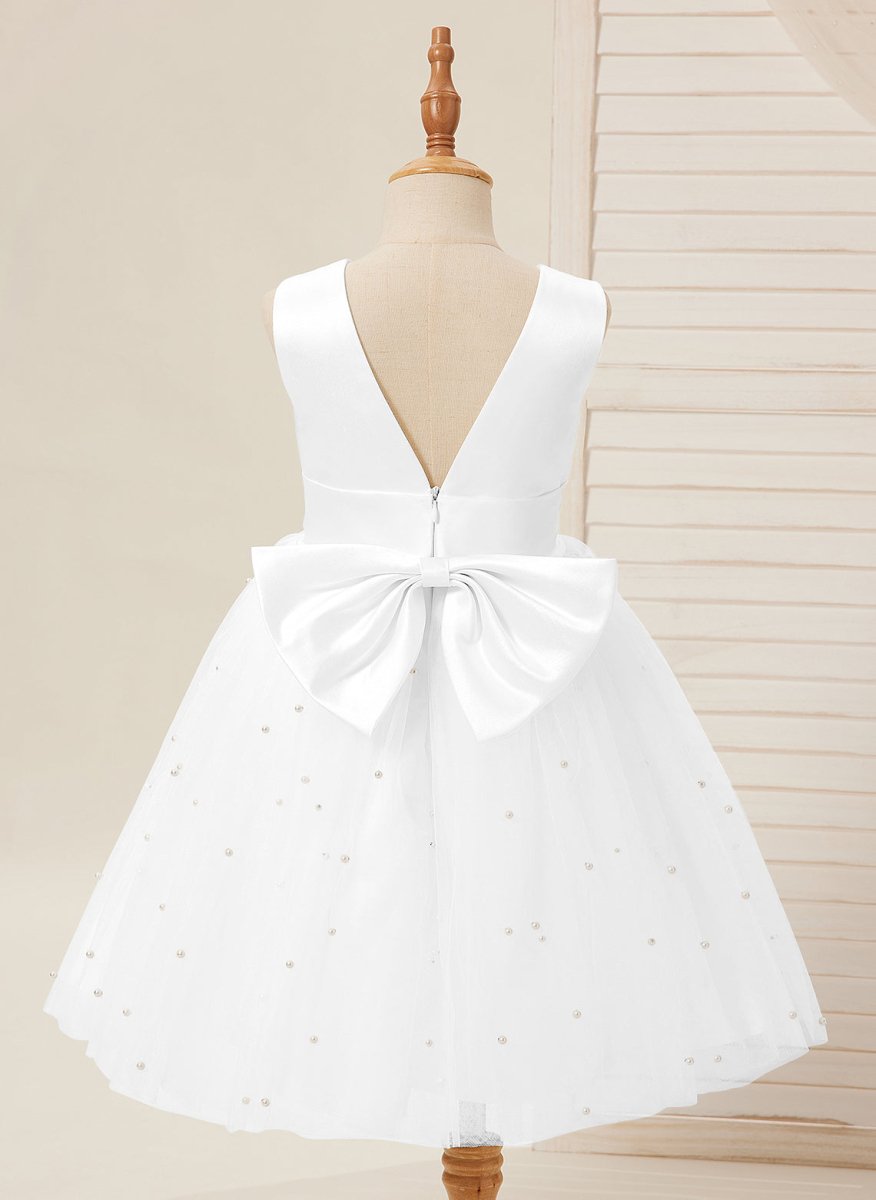 NumberSea - Ball - Gown/Princess Satin Tulle Knee - length Flower Girl Dress