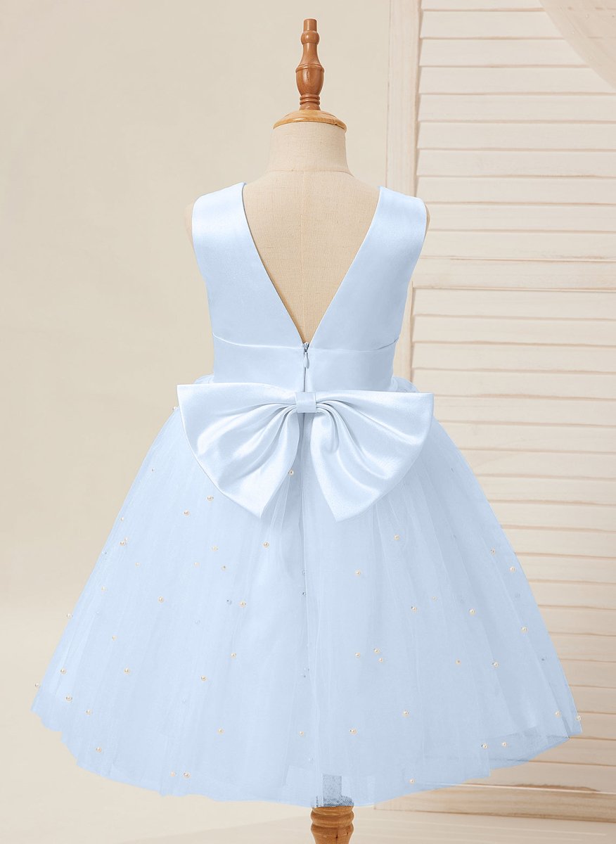 NumberSea - Ball - Gown/Princess Satin Tulle Knee - length Flower Girl Dress