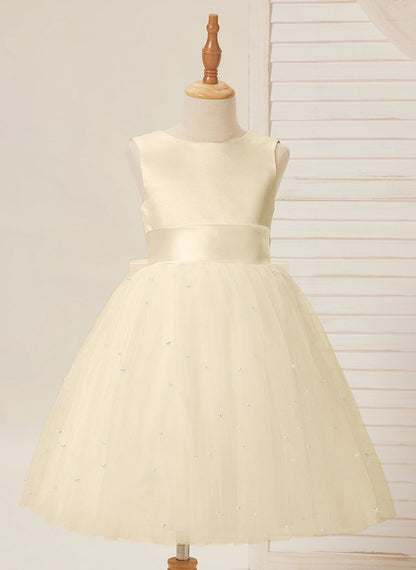 NumberSea - Ball - Gown/Princess Satin Tulle Knee - length Flower Girl Dress