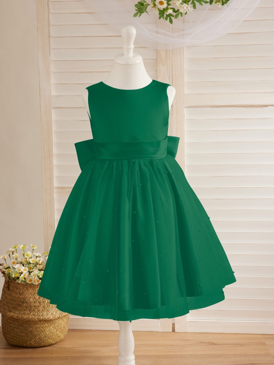 NumberSea - Ball - Gown/Princess Satin Tulle Knee - length Flower Girl Dress