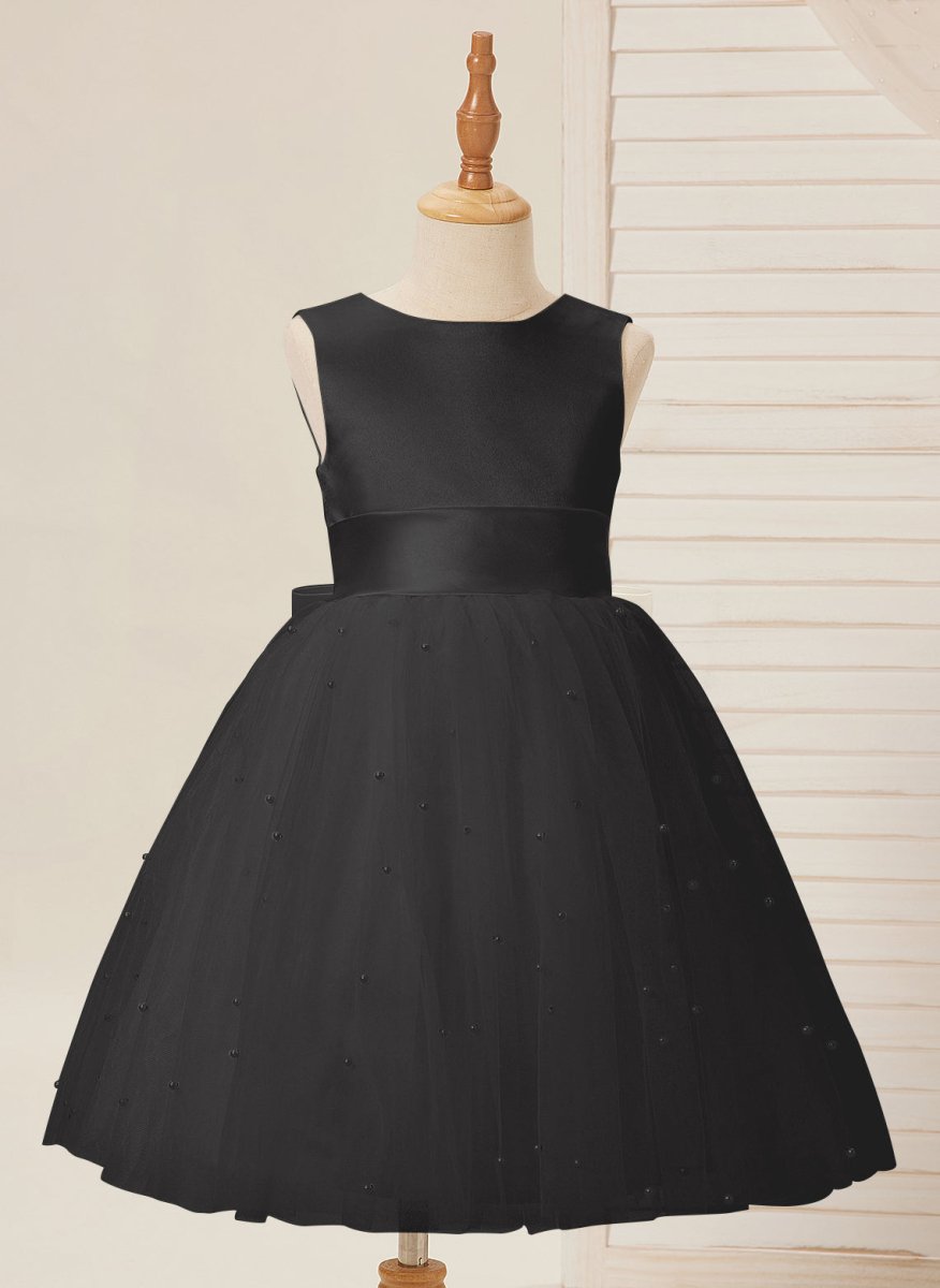 NumberSea - Ball - Gown/Princess Satin Tulle Knee - length Flower Girl Dress