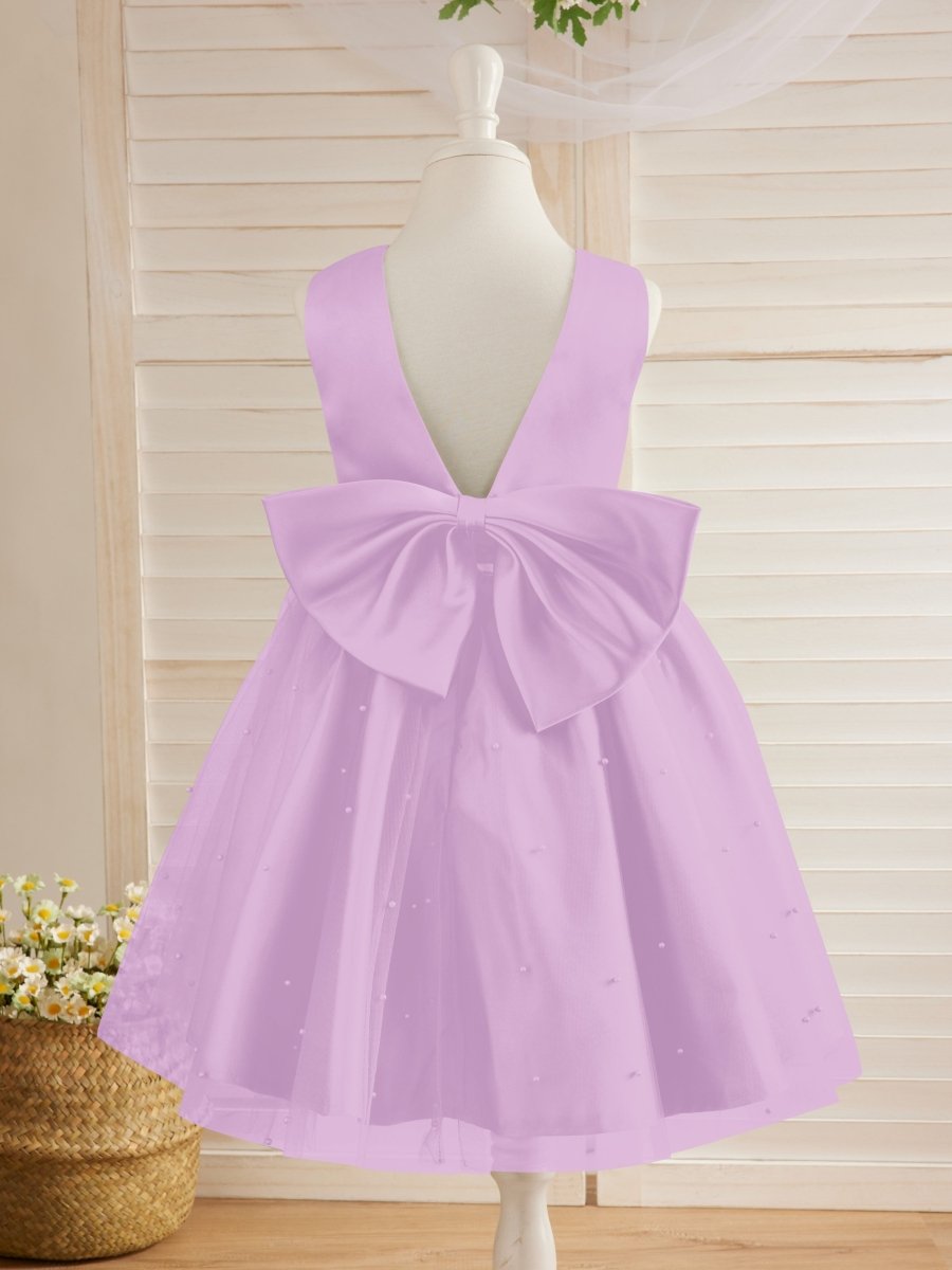 NumberSea - Ball - Gown/Princess Satin Tulle Knee - length Flower Girl Dress