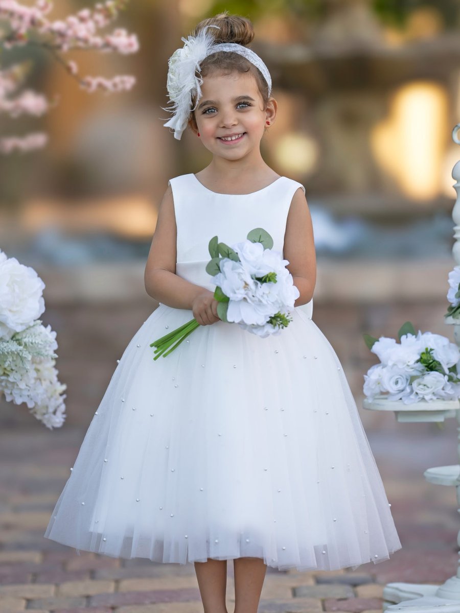 NumberSea - Ball - Gown/Princess Satin Tulle Knee - length Flower Girl Dress