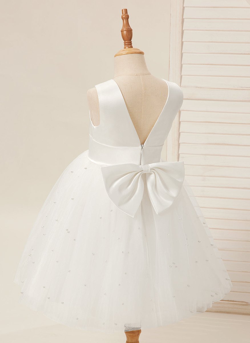 NumberSea - Ball - Gown/Princess Satin Tulle Knee - length Flower Girl Dress