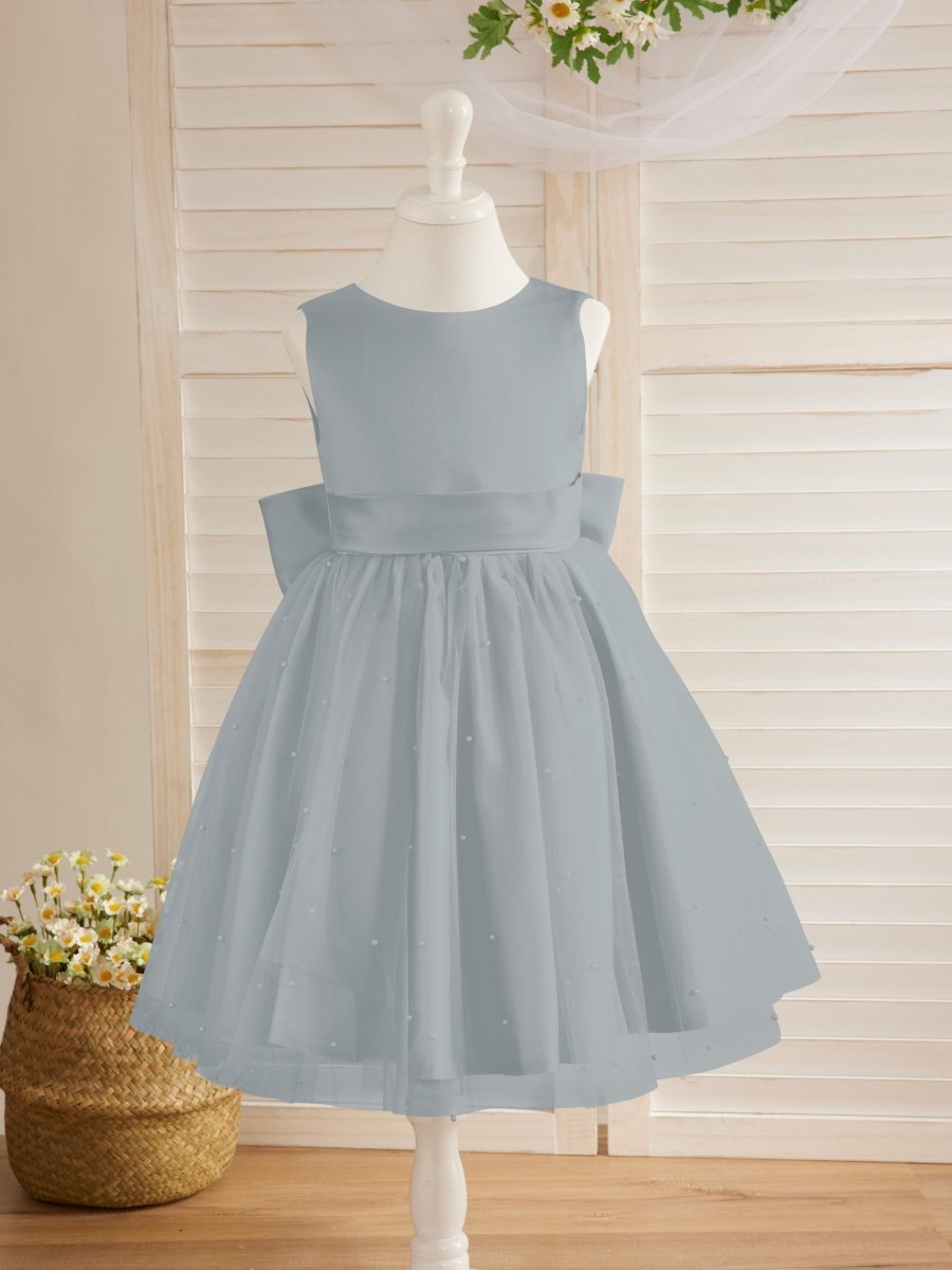 NumberSea - Ball - Gown/Princess Satin Tulle Knee - length Flower Girl Dress