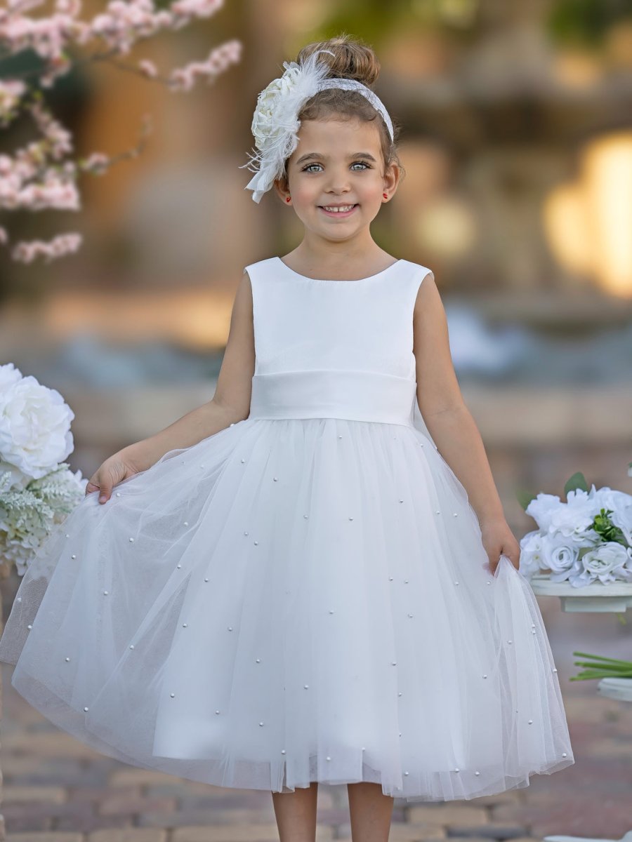 NumberSea - Ball - Gown/Princess Satin Tulle Knee - length Flower Girl Dress