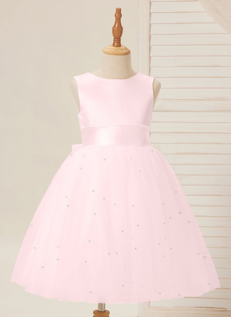 NumberSea - Ball - Gown/Princess Satin Tulle Knee - length Flower Girl Dress