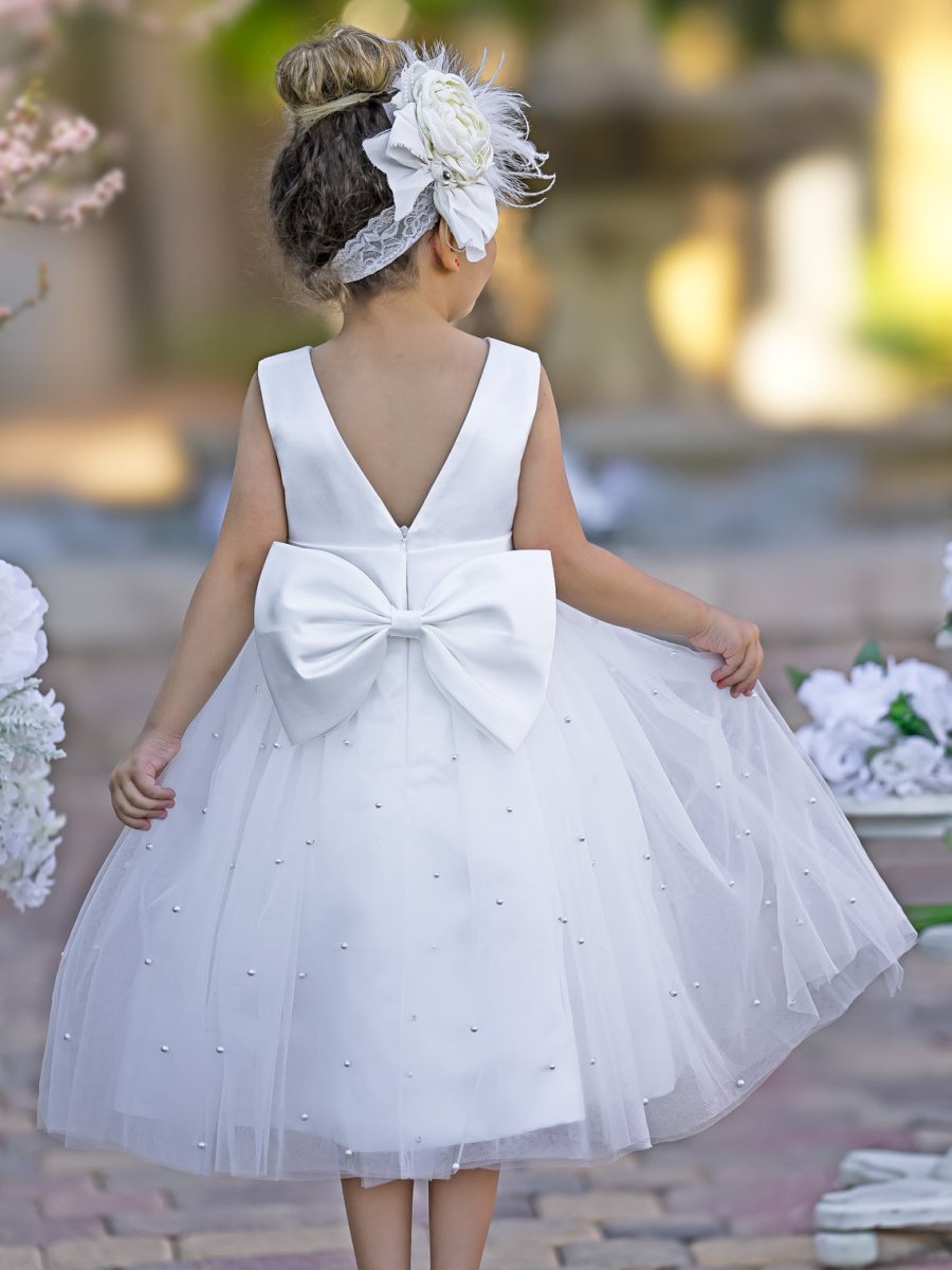 NumberSea - Ball - Gown/Princess Satin Tulle Knee - length Flower Girl Dress