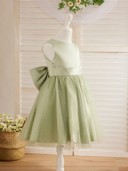 NumberSea - Ball - Gown/Princess Satin Tulle Knee - length Flower Girl Dress