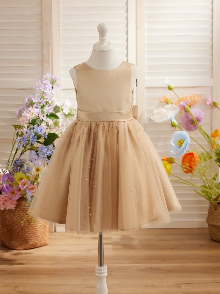 NumberSea - Ball - Gown/Princess Satin Tulle Knee - length Flower Girl Dress