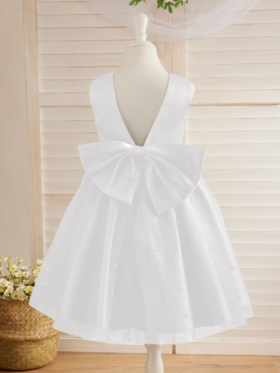 NumberSea - Ball - Gown/Princess Satin Tulle Knee - length Flower Girl Dress