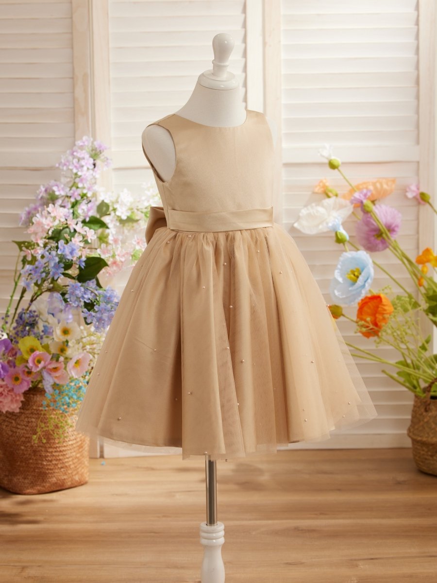 NumberSea - Ball - Gown/Princess Satin Tulle Knee - length Flower Girl Dress