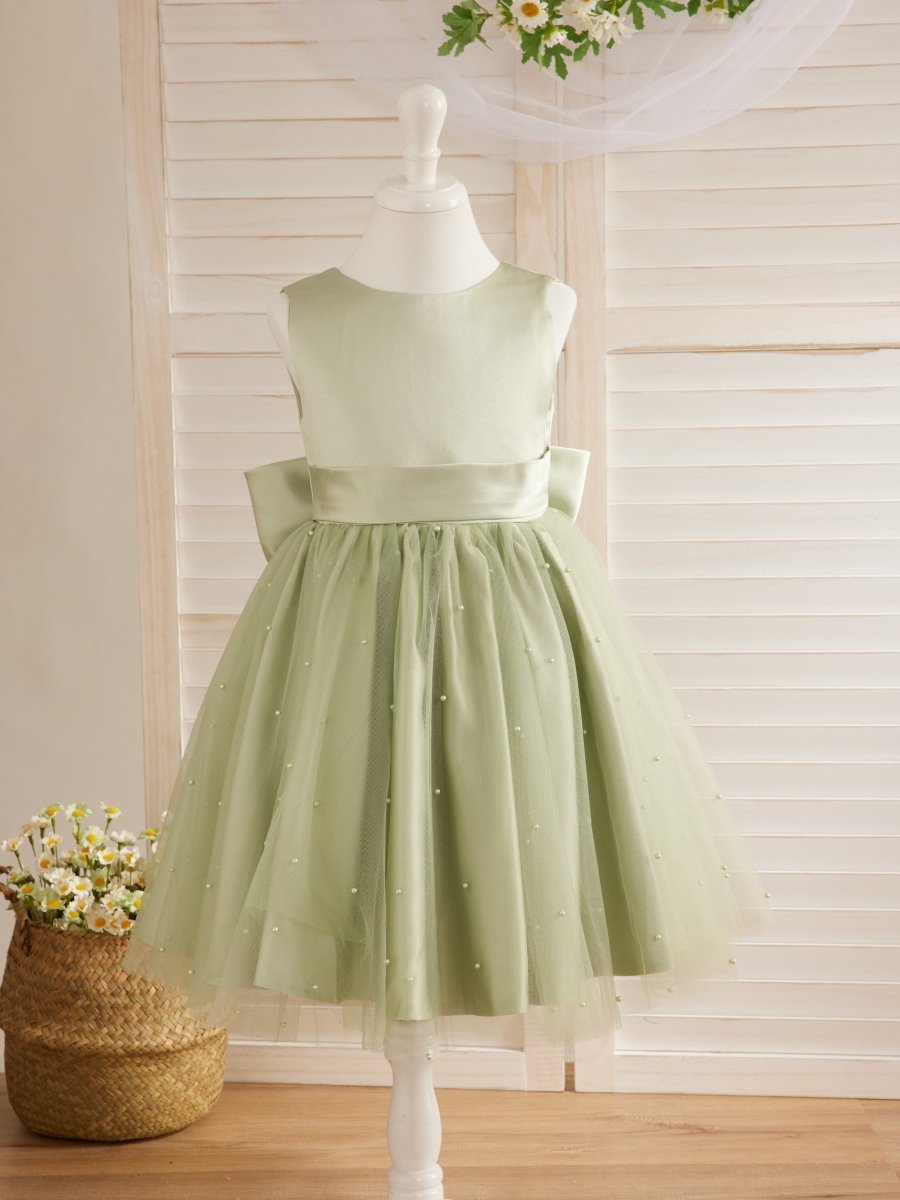 NumberSea - Ball - Gown/Princess Satin Tulle Knee - length Flower Girl Dress