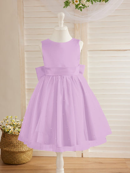 NumberSea - Ball - Gown/Princess Satin Tulle Knee - length Flower Girl Dress