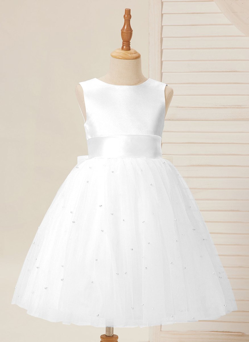 NumberSea - Ball - Gown/Princess Satin Tulle Knee - length Flower Girl Dress