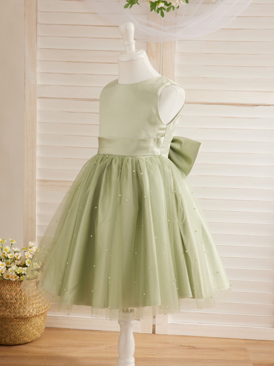 NumberSea - Ball - Gown/Princess Satin Tulle Knee - length Flower Girl Dress