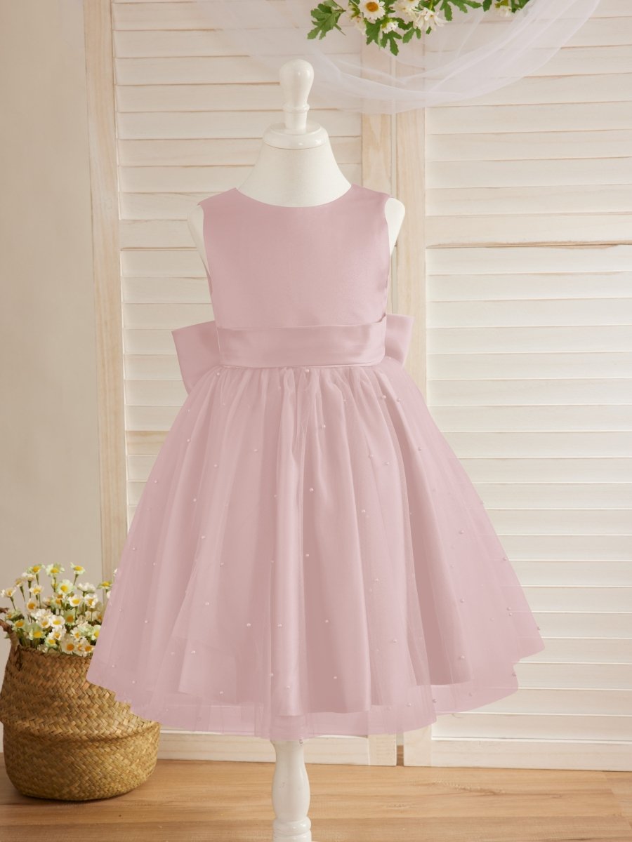 NumberSea - Ball - Gown/Princess Satin Tulle Knee - length Flower Girl Dress