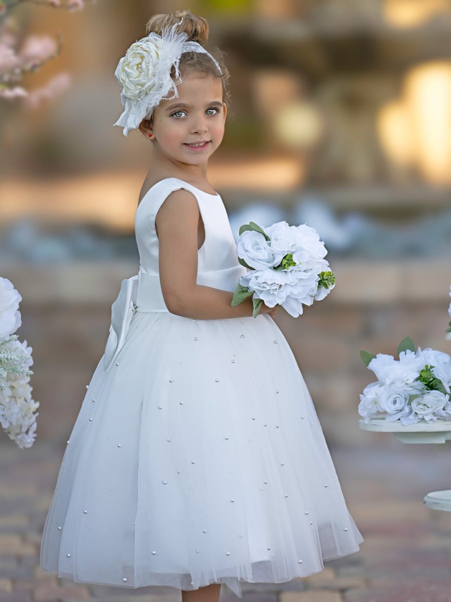 NumberSea - Ball - Gown/Princess Satin Tulle Knee - length Flower Girl Dress