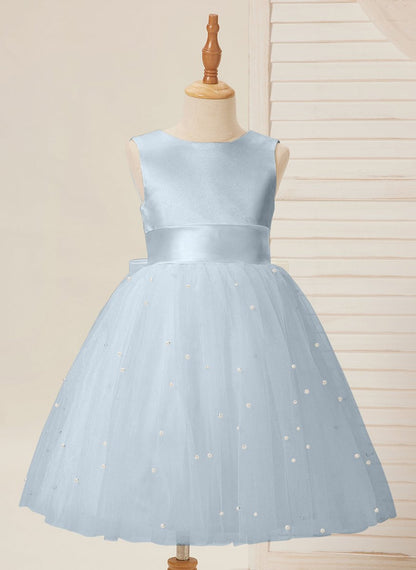 NumberSea - Ball - Gown/Princess Satin Tulle Knee - length Flower Girl Dress