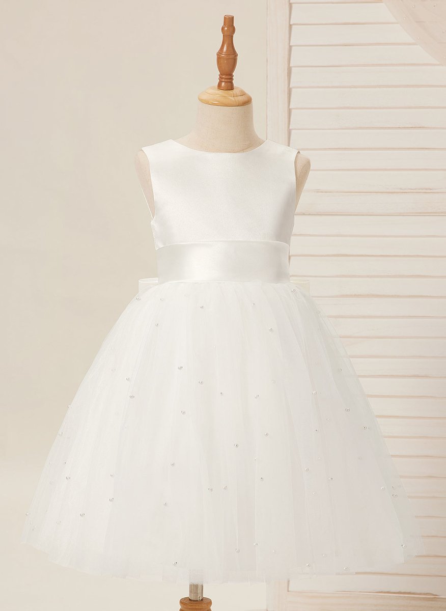 NumberSea - Ball - Gown/Princess Satin Tulle Knee - length Flower Girl Dress